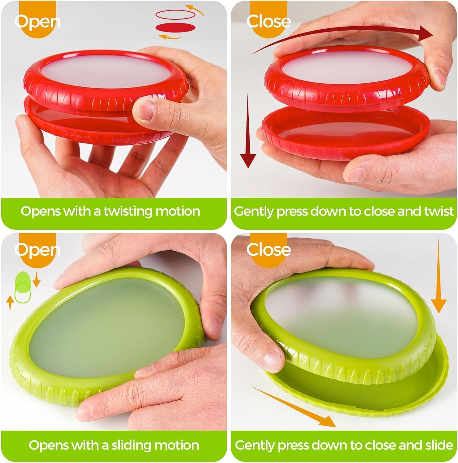 Anti-Oxidation Silicone Fruit and Vegetable Storage Box, Fresh Stretch Pod, Set of 4 Reusable Storage Containers for fridge | Avocado Saver, Tomato, Apple, Onion Holder, Fridge pods