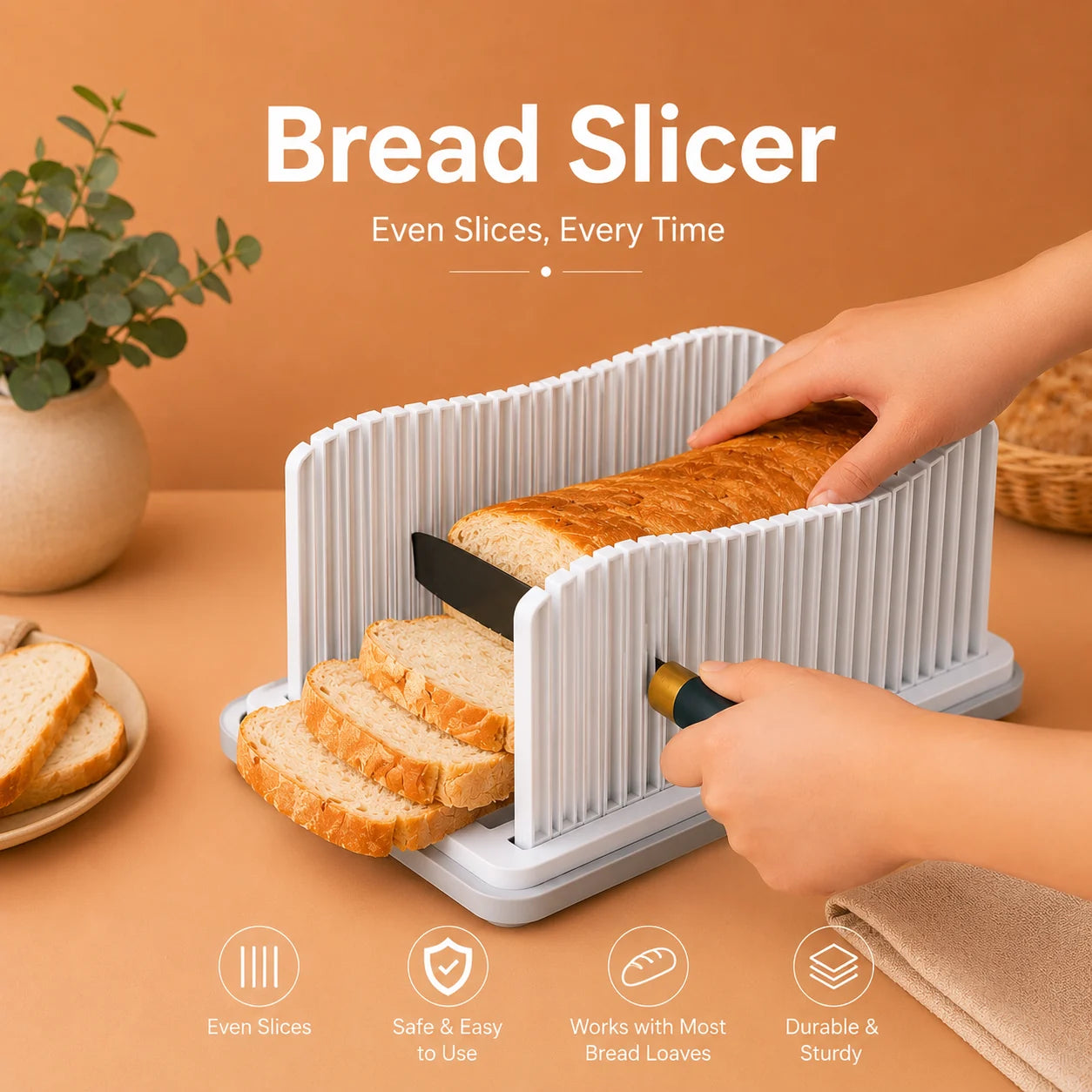 Adjustable Multifunctional Foldable Bread Slicer